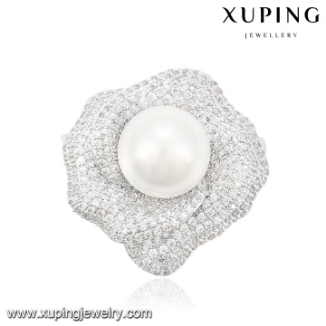 00036 Xuping Mode Brosche Kristall Perle Revers Pin Broschen für Hochzeit Einladung Brosche Pins